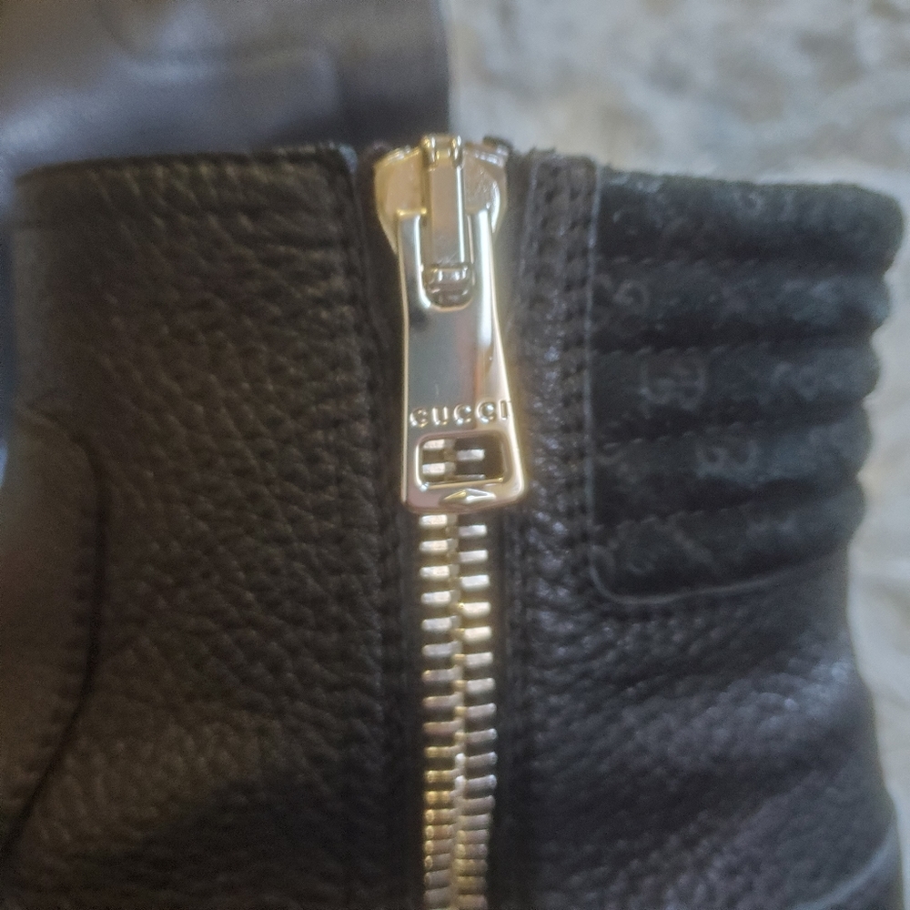 Gucci Black Leather Moto Boots EUC Sz 38/8 - Picture 6 of 10